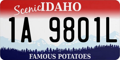 ID license plate 1A9801L