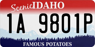 ID license plate 1A9801P