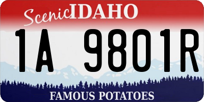 ID license plate 1A9801R