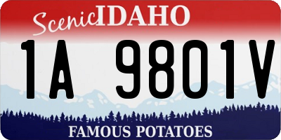 ID license plate 1A9801V