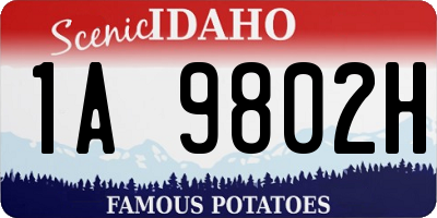 ID license plate 1A9802H