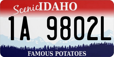 ID license plate 1A9802L