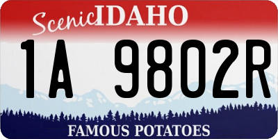 ID license plate 1A9802R