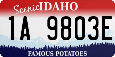 ID license plate 1A9803E