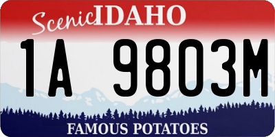 ID license plate 1A9803M