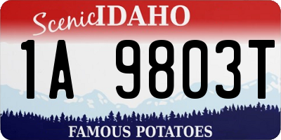 ID license plate 1A9803T