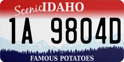 ID license plate 1A9804D