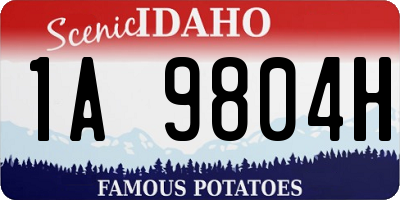 ID license plate 1A9804H
