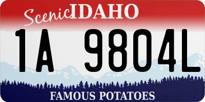 ID license plate 1A9804L