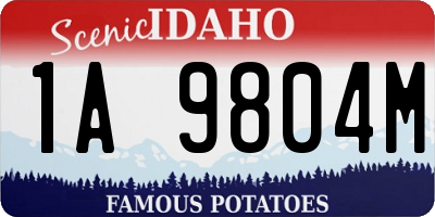 ID license plate 1A9804M