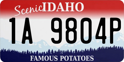 ID license plate 1A9804P