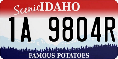 ID license plate 1A9804R