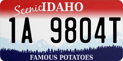ID license plate 1A9804T