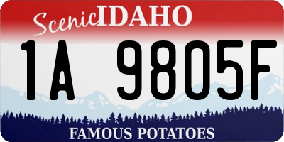 ID license plate 1A9805F