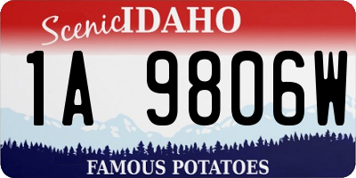 ID license plate 1A9806W