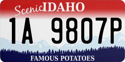 ID license plate 1A9807P
