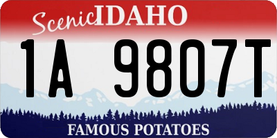 ID license plate 1A9807T