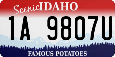 ID license plate 1A9807U