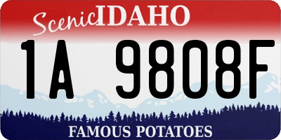 ID license plate 1A9808F