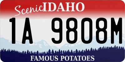 ID license plate 1A9808M