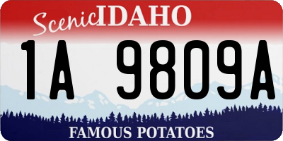 ID license plate 1A9809A