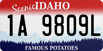 ID license plate 1A9809L