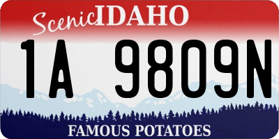 ID license plate 1A9809N