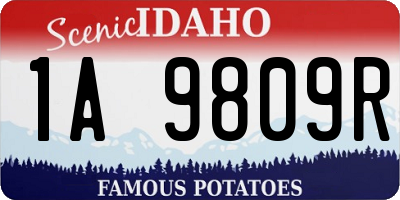 ID license plate 1A9809R