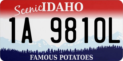 ID license plate 1A9810L