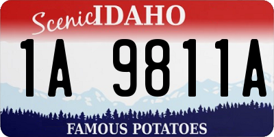ID license plate 1A9811A