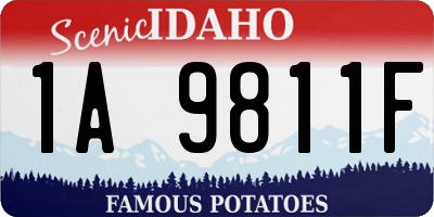 ID license plate 1A9811F