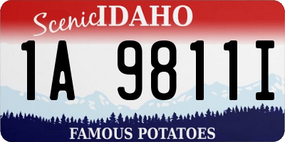 ID license plate 1A9811I