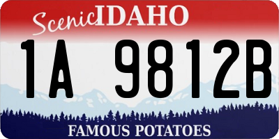 ID license plate 1A9812B