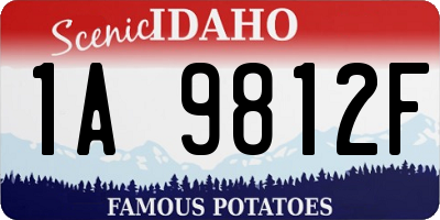 ID license plate 1A9812F