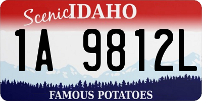 ID license plate 1A9812L