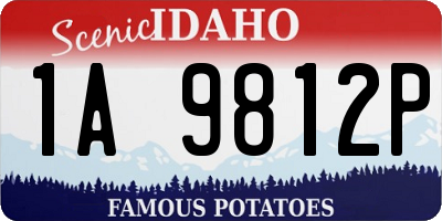 ID license plate 1A9812P