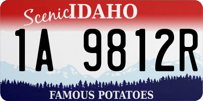 ID license plate 1A9812R