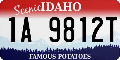 ID license plate 1A9812T