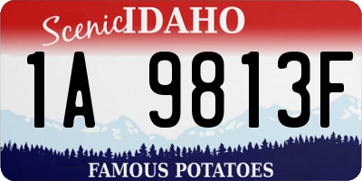ID license plate 1A9813F