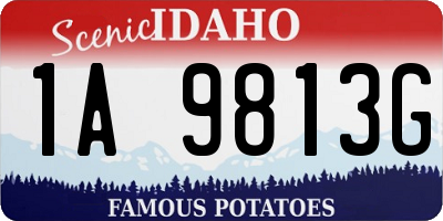 ID license plate 1A9813G