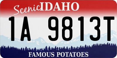 ID license plate 1A9813T