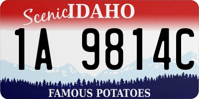 ID license plate 1A9814C