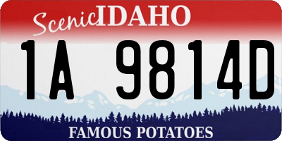 ID license plate 1A9814D