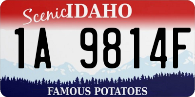 ID license plate 1A9814F
