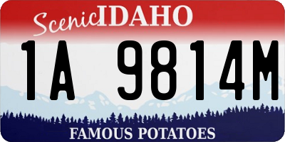 ID license plate 1A9814M
