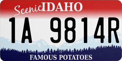 ID license plate 1A9814R