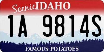 ID license plate 1A9814S