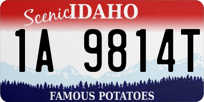 ID license plate 1A9814T