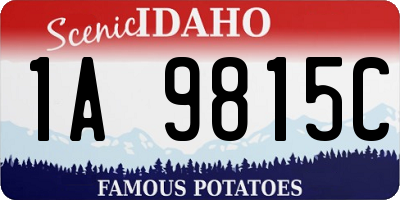 ID license plate 1A9815C