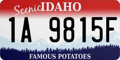 ID license plate 1A9815F